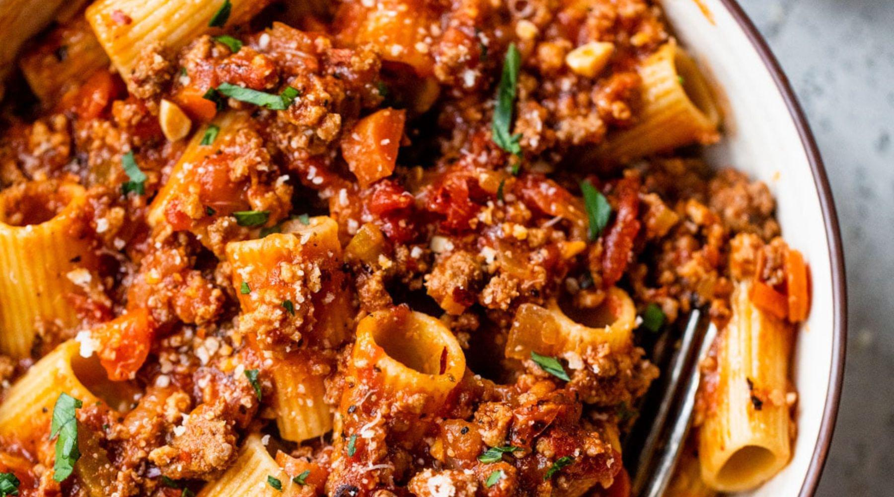 rigatoni bolognese easy authentic recipe